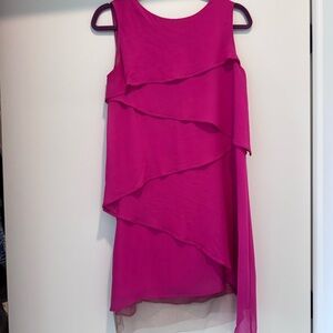 BCBGMaxAzria Fuchsia Layered Sleeveless Mini Dress